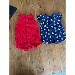 Just One‎ You by Carters and Little Me Baby Rompers  Size 6 Months 2 Pc Set